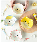 Axyaa Kids Bowl: Ceramic Underglaze Color, Cute Cartoon Shape, Baby Food Cute Bowl