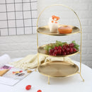 Axya 3-Layer European Snack Display Rack: Elegant Fruit Plate & Cake Serving Tray