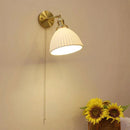 Axyaa Ceramic Wall Sconce Lamp with Pull Switch - Vintage Brass Wall Light