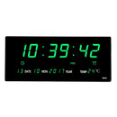 Axya Digital Wall Clock: Time Day Date Temperature Display Large LED Calendar Desk-Wall