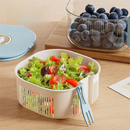 Axyaa Double-layer Drain Basket with Lid & Forks