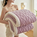 Axyaa Water Cube Fleece Blanket: Soft, Warm Double Layer Sofa Nap Flannel Blanket