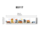 Axyaa Nursery Wall Stickers Car Buildings Border Kids Bedroom Decor Waterproof