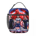 Axyaa Insulated Captain America Lunch Bag: Reusable Thermal Bento Box for Picnic