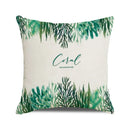 Axyaa Coral Marine Life Watercolor Cushion Cover Ocean Fish Linen Pillowcase