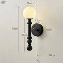 Axyaa Retro Wood Wall Lamp French Middle-Aged Vintage Living Room Bedroom Headlight