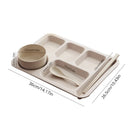 Axyaa Wheat Straw Dining Tray Split Plate Five-grid for Home, School, and Hotel