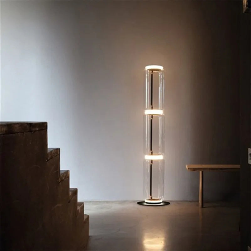 Noctambule Glass Floor Lamp - Axyaa Bright Stand Lighting for Home Decor