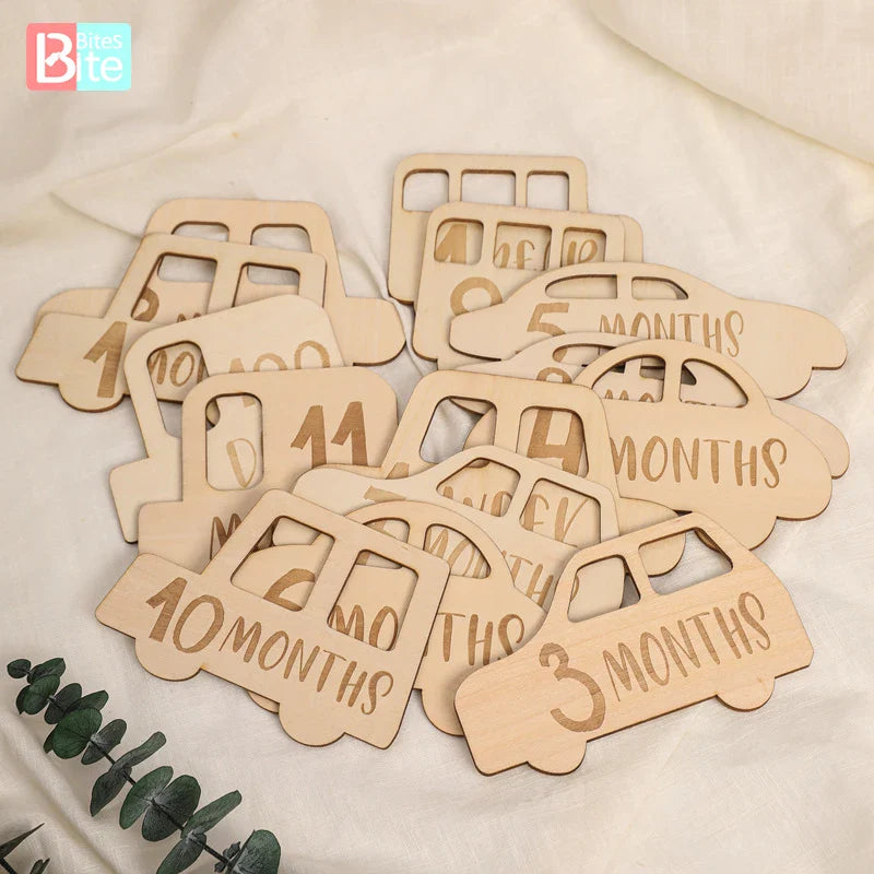 Axya Baby Wooden Milestone Cards for Newborn Photo Background & Birth Record