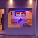 Axyaa LED Nail Salon Sign - Blue Red Flashing Neon for Beauty Spa