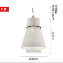 Axyaa Wabi-sabi Pendant Lamp: Modern Fabric Hanging Chandelier for Dining Room