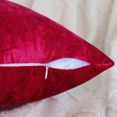 Axyaa Red Ice Velvet Pillow Cover - Modern Home Decor & Soft Cushion Cover