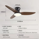 Axyaa Modern LED Ceiling Fan Light: Remote Control Dimmable, Strong Wind, Smart App Integration.