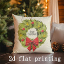 Axyaa Christmas Wreath & Santa Pillows for Sofa, Bedroom, Car - Pillow Cover & Cushion