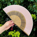 Axya Bamboo Handle Folding Fan Set with Tassel