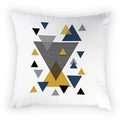 Axyaa Geometric Yellow Print Polyester Cushion Cover - 45x45cm