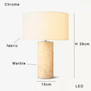 Axyaa Spanish Marble Table Lamp with Fabric Lampshade