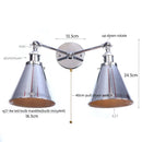 Axyaa Loft Plug-in LED Wall Lamps 2 Heads Silver Vintage Lighting
