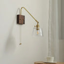 Axyaa LED Wall Lamps: Modern Style for Bedroom, Bathroom, Living Room, Walnut Copper Fixtures