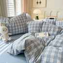 Axyaa Lattice Duvet Cover Set with Sheet & Pillowcases, Twin-Queen Size