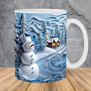 Axyaa Snowman Ceramic Mug 11oz Kids Christmas Gift Cup Home Milk Cup
