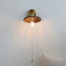 Axyaa Nordic LED Wall Lamp Walnut Wood Stair Light - Modern Indoor Pull Chain Switch
