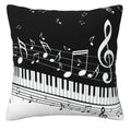Axyaa Music Notes & Piano Keys Pillow Cover Home Decor Pattern for Sofa Bedroom Car