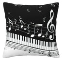 Axyaa Music Notes & Piano Keys Pillow Cover Home Decor Pattern for Sofa Bedroom Car