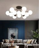 Axyaa Milk White Glass Ball Chandelier Ceiling Lights