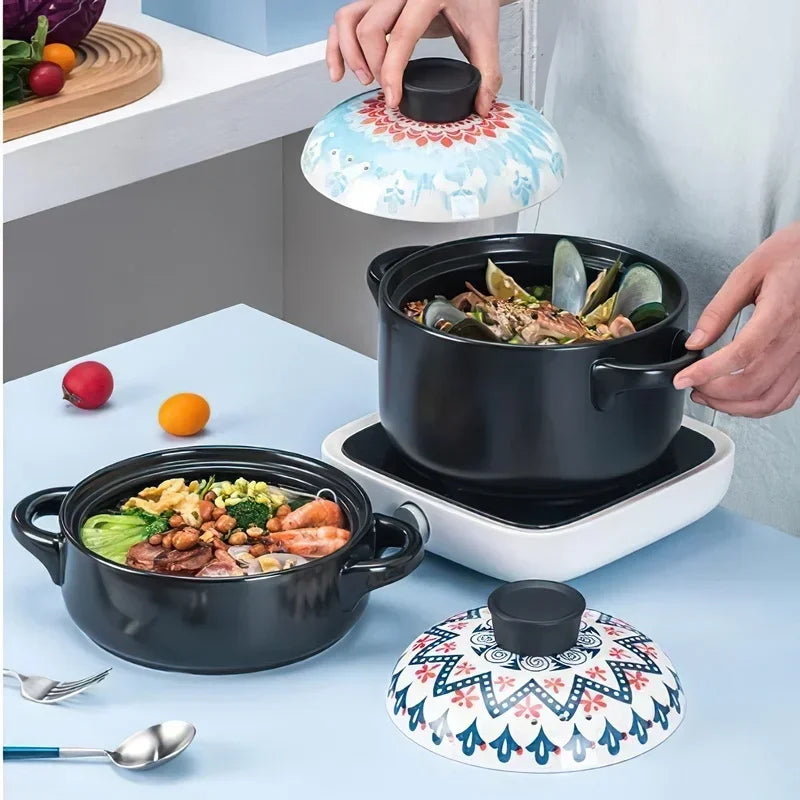 Axya Ceramic Casserole Soup Stew Pot Korean Style Pan Gas Cookware