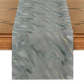 Pink Champagne Gold Textured Table Runner by Axyaa: Elegant Grey Marble Design for Stylish Tables