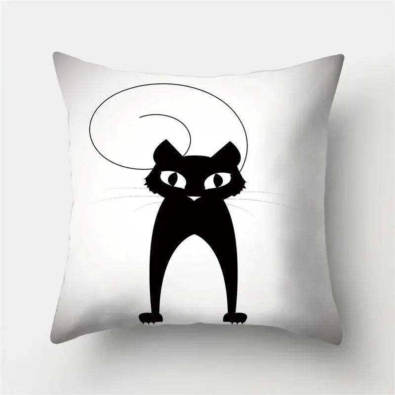 Cute Cat Cushion Cover 45x45cm - Axyaa Home Decor Pillowcases