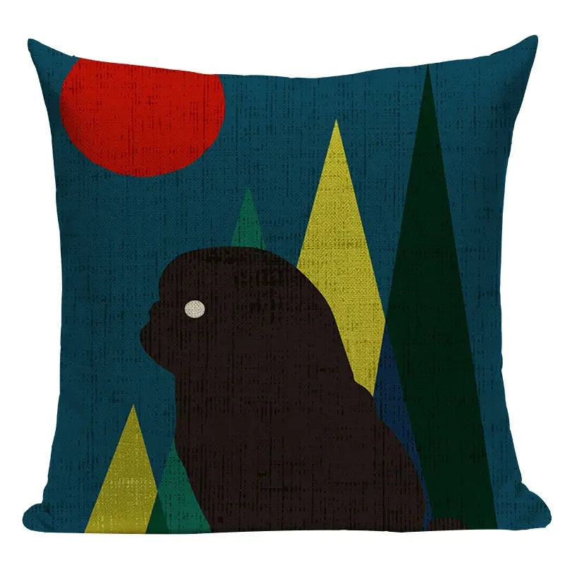Axyaa Pug Dog Sport Symmetry Cushion Cover Pillow Case