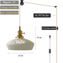Axyaa Glass Pendant Light E27 Base Adjustable Ceiling Lamp for Living Room