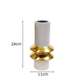 Axyaa Gold-plated Ceramic Vase with Artificial Flowers: Desk Decoration Floral Arrangement
