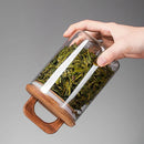 Axyaa Glass Jar with Bamboo Lid - Food Storage Container