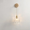 Axyaa Clear Glass LED Wall Lamp Modern Crystal Light for Living Room