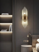 Axyaa Nordic Crystal Wall Lamp - Black Gold Stainless Steel LED Light