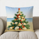 Santa Beach Cheer Pillow Cover by Axyaa: Festive Coastal Decor for Home & Car