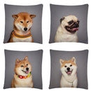 Axyaa Dog Art Print Polyester Cushion Cover for Home Sofa Car Decor