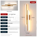 Axyaa Modern Slim LED Wall Sconce 16W Integrated Black Gold Brass Nordic Wall Lamp