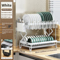 Axyaa 2 Tier Collapsible Bowl Drainers Rack - Metal Foldable Kitchen Storage Holder