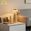 Axyaa Yellow Cave Stone Glass Table Lamp LED for Bedroom Office Living Room