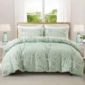 Leaf Plant Duvet Set, 2/3pc Polyester Bedding for Single King Bed by Axyaa