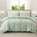 Leaf Plant Duvet Set, 2/3pc Polyester Bedding for Single King Bed by Axyaa