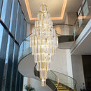 Axyaa Modern Crystal Chandelier High Living Room Lighting