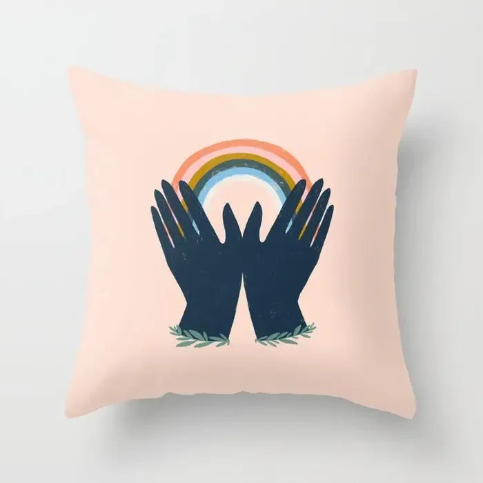 Axyaa Abstract Oil Painting Cushion Covers – Modern Art Home Decor Pillow