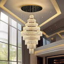 Axyaa Crystal Chandelier Stair Pendant Lamp Living Room Pendant Lights