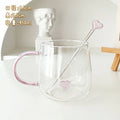 Axyaa 450ml Heat Resistant Glass Coffee Mug with Stirring Stick