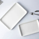 Axya White Ceramic Dinner Plate Round Square Tableware Storage Tray